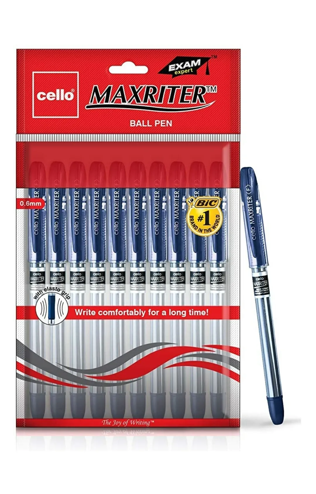 Cello Maxriter 0.6 mm Ball Pen Blue Pen Exam Expert Pack of 10 Pen